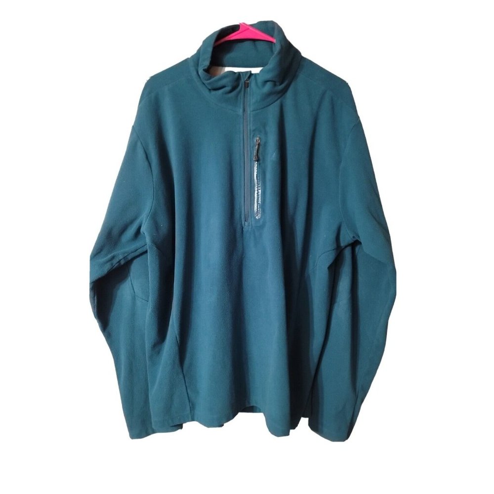 First Ascent Eddie Bauer Blue Green 1/4 Zip Fleece Jacket Size 2XL